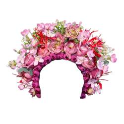 Auffälliges Blumen-Stirnband, Ornament, chinesischer Haarreif mit schönen Blumen für den täglichen Gebrauch, Verabredungen, Partys, Haarschmuck von JSZDFSV
