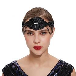 Elastisches ethnisches Stirnband mit Strass und Pailletten, einzigartiger Haarreif für Damen, Hochzeit, Party, Fotografieren von JSZDFSV