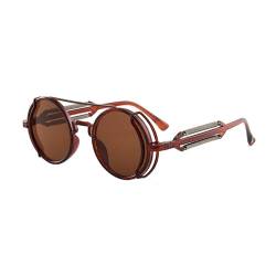 JSZDFSV Rahmen-Sonnenbrille, Vintage, runde Gläser, farbige Gläser, Outdoor-Brille für Männer und Frauen, Tea Frame Teescheiben von JSZDFSV