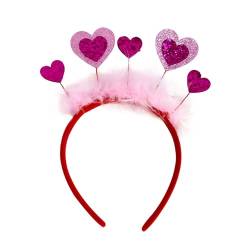 Valentinstag-Stirnband, Glitzer, Herz-Haarband, Haarreifen für Hochzeit, Verlobung, Kopfbedeckung, Prpps, Haarschmuck, Party-Stirnband von JSZDFSV