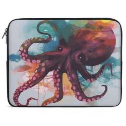 Laptoptasche mit 30,5 cm (12 Zoll), abstrakte bunte Oktopus-Laptop-Tasche für Männer und Frauen, wasserabweisend, Computer-Tragetasche von JTKBNVM