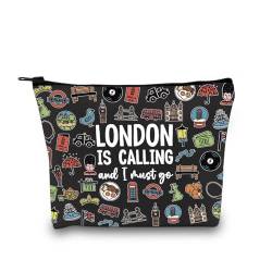 JTOUK London Mädchen Wochenendgeschenk London England UK Reise Souvenir Geschenk London Zubehör Tasche London Reise Kulturbeutel, Must Go London Blk EU, Kosmetiktasche mit Aufdruck von JTOUK