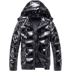 Herren Glänzend Steppjacke Leichte Übergangsjacke Daunenjacken-Optik Jacket warm gefütterte Winterjacke Herren Reflektieren Steppjacke Wasserabweisend Winddicht Herren ultra-leichte Daunenjacke von JUANMAO