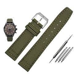 JUANZD Schauen Sie sich Band an, die mit Universal kompatibel sind Iwc Nylon Watchband Pilot IW388002 Portugal Series Watch Armband IW371446 Army Green 20mm 21mm(Green pin clasp,20mm rose gold) von JUANZD