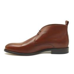 JULES & JENN Desert Herrenstiefel, glattes Leder, cognac, 41 EU von JULES & JENN