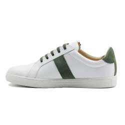 JULES & JENN Mif Unisex-Leder-Sneaker, Weiß Khaki, 39 EU von JULES & JENN