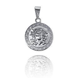 Medusa Anhänger Silber Herren Schlangenkopf Medallion Griechische Mythologie Amulet, wasserfest, nicht abfärbend von JVillion