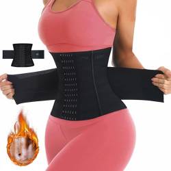 JXCTNNU Bauchweggürtel Gürtel Verstellbarer Taille Cincher Taillenmieder für Fitnesstraining Damen Herren Figurformend Abnehmen Waisttrainer Taillenformer (Schwarz, S (48-56kg)) von JXCTNNU