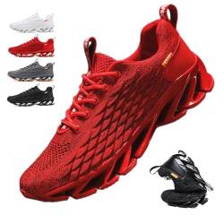 JXOPY Vault Runners for Herren, sportliche, atmungsaktive, rutschfeste Laufschuhe for Herren, Fliegende, gewebte Sneakers, lässige Laufschuhe(Rot,44 EU) von JXOPY