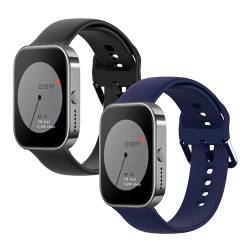 JYMYI 2Pcs Smartwatch Armbands für CMF by Nothing Watch Pro Uhrenarmbänder, 22mm Ersatzarmbänder Silikon Armbinde Gurt, Ersatzband Uhrenarmband für CMF by Nothing Watch Pro Armbänder (Schwarz Blau) von JYMYI