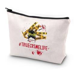 JYTAPP True Crime Life Make-up-Tasche True Crime Junkie Geschenk Lustige Serienmörder Kosmetiktasche True Crime Podcast Liebhaber Geschenke, Beige, One-size, modisch von JYTAPP