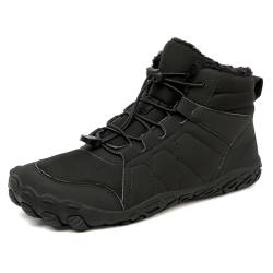 JYukaichen Winter Barfußschuhe Herren Damen Warm Gefüttert Leicht Rutschfeste Wanderschuhe Fitnessschuhe Traillaufschuhe Schneestiefel, EU 36-47 von JYukaichen