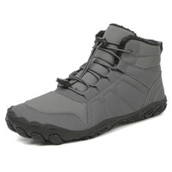 JYukaichen Winter Barfußschuhe Herren Damen Warm Gefüttert Leicht Rutschfeste Wanderschuhe Fitnessschuhe Traillaufschuhe Schneestiefel, EU 36-47 von JYukaichen