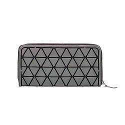 JZ Women girl Geldbörse Luminous Geometric Purse Holographic Reflective Tasche Purse (Long)-D von JZ