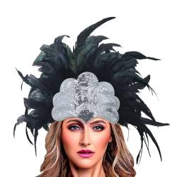 Damen Bunt Feder Stirnband Mit Pailletten Indianer Tribal Federn Krone Kopfschmuck Karneval Fascinator Kopfschmuck Festival Kostüm Haarschmuck Accessoires Für Frauen Und Mädchen von Jabidoos