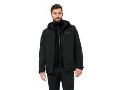 3-in-1-Funktionsjacke JACK WOLFSKIN "TAUBENBERG 3IN1 JKT M", Herren, Gr. S, schwarz, Obermaterial: 100% Polyester, unifarben, sportlich, hoch geschlossener Ausschnitt, Langarm mit verstellbarem Klettverschluss, Jacken, mit wasserabweisenden Reißverschlüssen, Wasserdicht, Atmungsaktiv von Jack Wolfskin