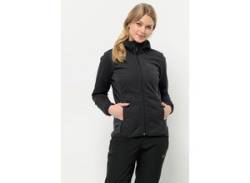 Softshelljacke JACK WOLFSKIN "WINDHAIN HOODY W" Gr. XXL (48), schwarz (black) Damen Jacken von Jack Wolfskin