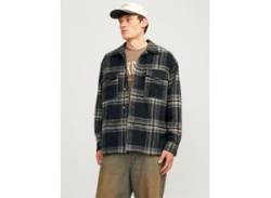 Langarmhemd JACK & JONES "JORVESTERBRO CHECK OVERSHIRT LS SN" Gr. L, N-Gr, schwarz (forest river) Herren Hemden von Jack & Jones