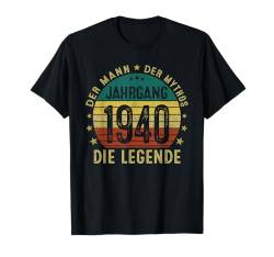 Mann Mythos Legende 1940 85 Jahre 85.Geburtstag Damen Herren T-Shirt von Jahrgang 1940 85. Geburtstag für Männer Frauen