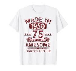 75. Geburtstag 75 Jahre Jahrgang 1950 Deko Lustig Geschenk T-Shirt von Jahrgang 1950 75. Geburtstag für Männer Frauen