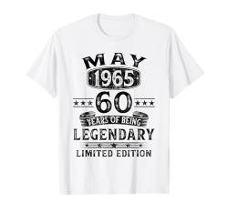 Mai 1965 60 Jahre Deko Geschenk 1965 60. Geburtstag T-Shirt von Jahrgang 1965 60. Geburtstag für Männer Frauen