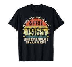 Retro 60 Jahre April 1965 Limited Edition 60. Geburtstag T-Shirt von Jahrgang 1965 60. Geburtstag für Männer Frauen