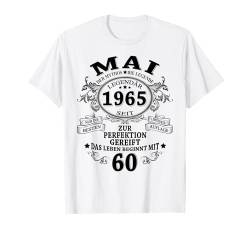 Vintage Mai 1965 60. Geburtstag 60 Jahre Deko Geschenk T-Shirt von Jahrgang 1965 60. Geburtstag für Mann Frau