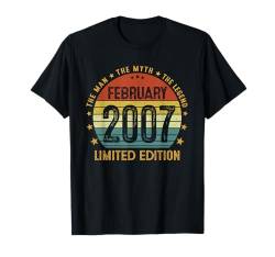 18. Geburtstag Geschenk Mann Mythos Legende Februar 2007 T-Shirt von Jahrgang 2007 18. Geburtstag für Männer Frauen