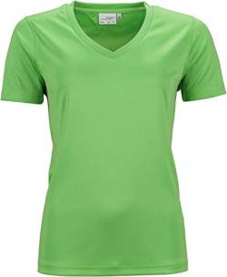 James & Nicholson Damen Ladies' Active-V T-Shirt, Grün (Lime-Green), 34 (Herstellergröße: S) von James & Nicholson