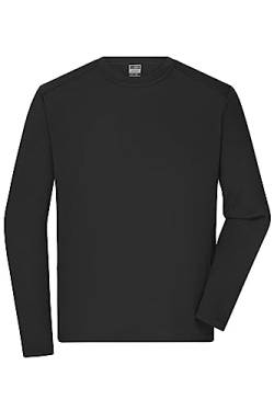 James & Nicholson Herren Bio Workwear Longsleeve Shirt - Strapazierfähiges Langarm Shirt aus Bio-Baumwolle | Farbe: Black | Grösse: 6XL von James & Nicholson