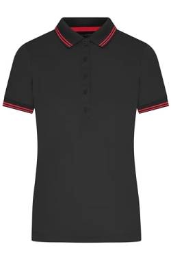 James & Nicholson Ladies' Functional Polo - Funktionspolo mit hohem Farbe: Black/red | Grösse: S von James & Nicholson