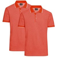 James & Nicholson Poloshirt Doppelpack Herren Poloshirt Baumwoll Pique in bicolor Optik JN704 (Doppelpack, 2er-Pack) mit Kontraststreifen von James & Nicholson