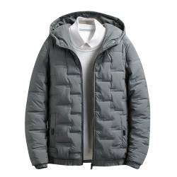 Jamicy Winterjacke Herren Daunenjacke mit Kapuze Einfarbig Softshelljacke Winter Warme Jacke Leichte Steppjacke Bequeme Kapuzenjacke Lässig Outdoorjacke Sale Angebote Grün XXL von Jamicy