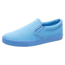 Jamron Hombre Color Sólido Slip On Zapatos de Lona Zapatillas Casual Sneakers Plimsolls Himmelblau SN0706142 EU43 von Jamron