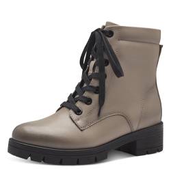 Jana Damen Stiefeletten zum Schnüren mit Reißverschluss Vegan, Braun (Taupe/Black), 36 EU von Jana