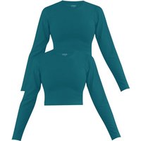 Janice Langarmshirt 2 x Damen crop Langarmshirt hochgeschlossen Noia Figurbetonter kurzer Pullover aus Baumwolle von Janice