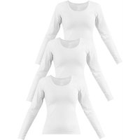 Janice Langarmshirt 3 x Damen Langarmshirt Nimes Figurbetonter Pullover aus Baumwolle von Janice