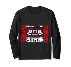 Japanische Streetwear Retro Tokyo Japan Vintage Grafik Langarmshirt von Japan Urban Fashion