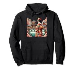 Vintage japanische Kunst Blume Onsen Floral Geisha Pullover Hoodie von Japanese Culture Japan Lover Tourist