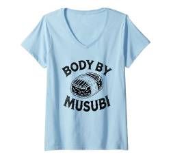 Damen Body By Musubi Hawaii Japanischer Reis T-Shirt mit V-Ausschnitt von Japanese Food Gift For A Musubi Lover