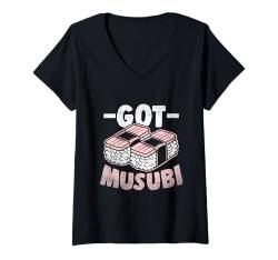 Damen Ich habe Musubi Hawaii Japanese Food Rice bekommen T-Shirt mit V-Ausschnitt von Japanese Food Gift For A Musubi Lover