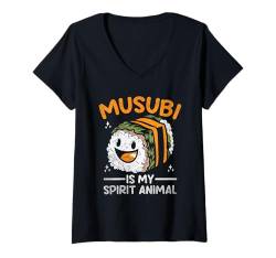 Damen Musubi Is My Spirit Animal Hawaii Japanisches Essen Reis T-Shirt mit V-Ausschnitt von Japanese Food Gift For A Musubi Lover