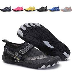 Wasserschuhe für Männer und Frauen und Kind, Schnelltrocknend und rutschfest, Geeignet für Schwimmen, Surfen, Wandern und Mehr (40,Black) von Jasmeko