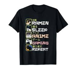 Ramen Sleep Anime Gaming Repeat-Lustiger Anime-Spieler T-Shirt von Jassimino