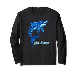 Urlaub in Jax Beach, Florida, Jacksonville, Florida, Tribal Shark Langarmshirt von Jax Beach Florida FL Jacksonville Vintage Apparel