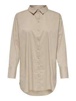 JDY Damen JDY Mio L/S Long Shirt Wvn Noos Bluse, Doeskin, 36 EU von JdY