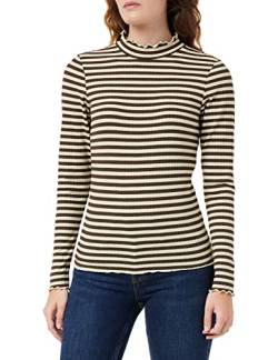 JDY Women's JDYFRANSISKA L/S Stripe TOP JRS NOOS Langarmshirt, Chocolate Brown/Stripes:Sandshell, M von JdY