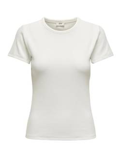 JdY Damen JDYSOLAR S/S O Neck TOP JRS NOOS T-Shirt, Cloud Dancer, Small von JdY