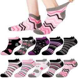 Jeasona 10 Paar Sneaker Socken Damen 35-38 Diabetikersocken Damen Socken Ohne Gummibund Socken Damen Baumwolle Diabetiker Socken Kurze Socken Sportsocken von Jeasona