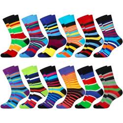 Jeasona 12 Paare Bunte Socken Herren 43-46 Baumwolle Baumwollsocken Herren 43-46 Bunt Herren Socken 43-46 Baumwolle Bunt Bunte Herrensocken Einfarbig Socken Herren Bunt Motiv von Jeasona